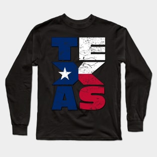 Vintage Texas flag with Star USA Long Sleeve T-Shirt